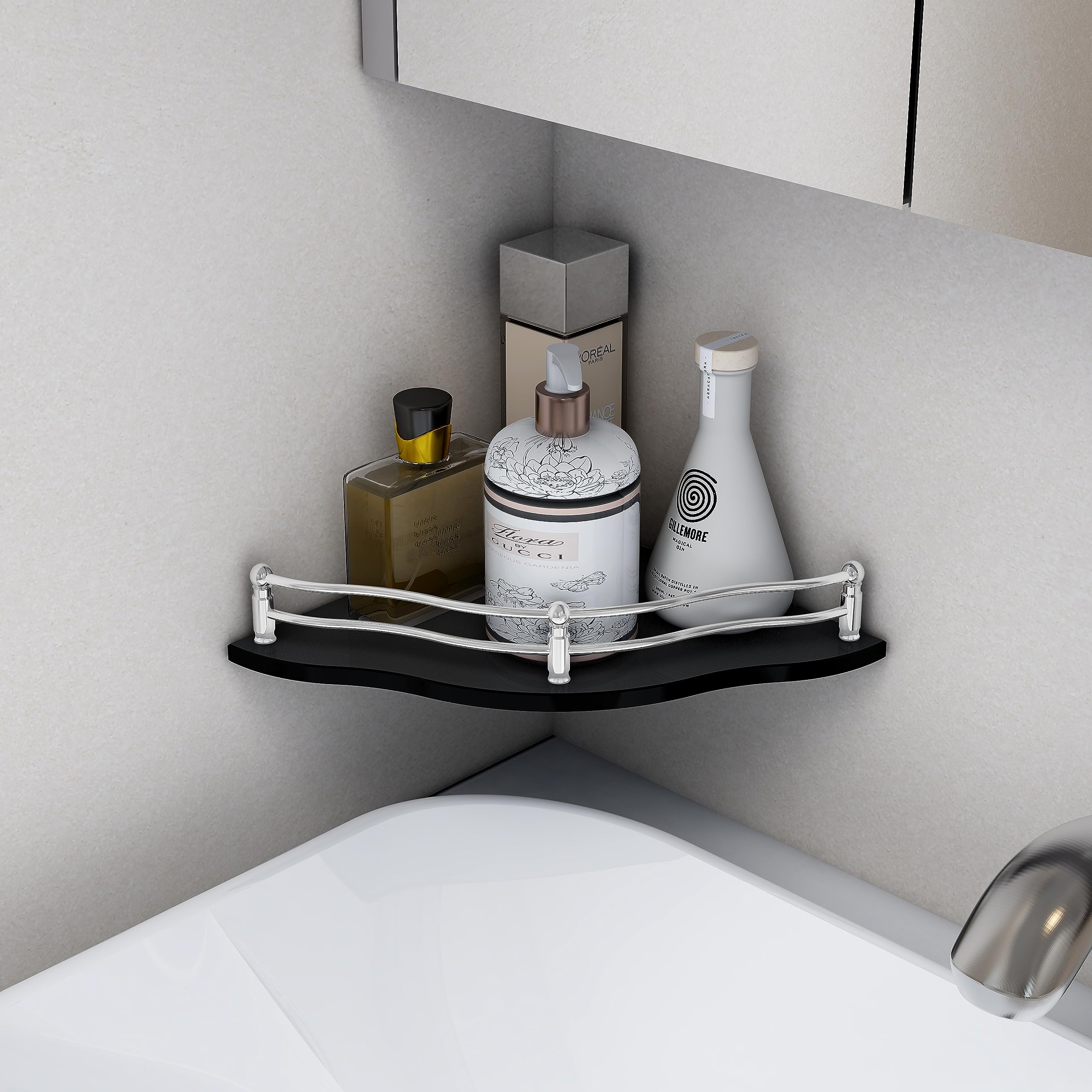 Plantex Bathroom Corner Self Adhesive Shelf/Rack/Storage Organizer - Bathroom  Accessories