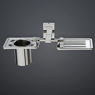 Plantex Senso Bathroom 2 in 1 soap Holder and Brush Stand for wash Basin (304 Stainless Steel)