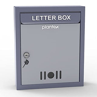 Plantex Wall Mount Letter Box - Suggestion Box/Mail Box/Post Box for Home gate with Secure Key Lock - (Dark Grey) A4 Size