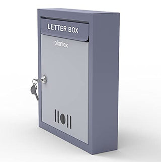 Plantex Wall Mount Letter Box - Suggestion Box/Mail Box/Post Box for Home gate with Secure Key Lock - (Dark Grey) A4 Size