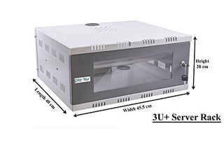 Plantex CCTV/Dvr/Nvr Cabinet Box/Dvr Wall Mount Rack with Lock/Network Rack/Server Rack with Power Socket - 3U+, Chrome