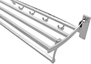 Planet Platinum High Grade Heavy Stainless Steel Square Folding Towel Rack/Bathroom Accessories (2 Feet Long) Pack Of (1)