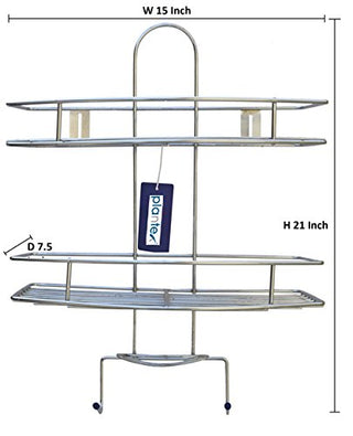 Plantex 5in1 Stainless Steel Big Size Multipurpose Bathroom Shelf / Kitchen Shelf / Holder / Bathroom Accessories For Home - Large