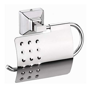 Plantex 304 Grade Stainless Steel Toilet Paper Roll Holder/Toilet Paper Holder in Bathroom/Kitchen/Bathroom Accessories - Pack of 1, Squaro (Chrome)