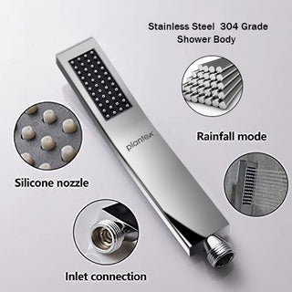 Plantex Stainless Steel 304 Grade Hand Shower for bathroom/High-Pressure Shower Head- Chrome Finish