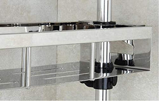 Plantex Stainless Steel Rotating Bathroom Shelves/Racks for Storage Multipurpose, Wall Mounted Shelf - Bathroom Accessories (2-Layer - Chrome Finish)