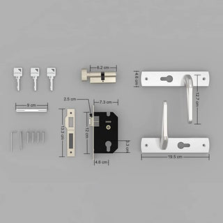 Plantex Brass Heavy Duty Door Lock - Main Door Lock Set With 3 Keys/Mortise Door Lock For Home/Office/Hotel (8077 - Chrome & Matt)