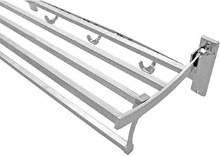 Plantex Stainless Steel Folding Towel Rack for Bathroom/Towel Stand/Hanger/Bathroom Accessories (18 Inch - Square)