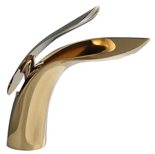 Plantex Designer Pure Brass Single Lever Hot & Cold Water Basin Mixer/Table Mounted Tap for Wash Basin- Gold Finish