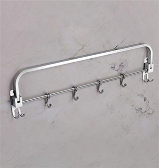 Plantex Anti Rust 304 Grade Stainless Steel Folding Towel Rod with Hooks/Towel Rack for Bathroom/Towel Bar/Hanger/Bathroom Accessories - (24 Inch-Chrome)