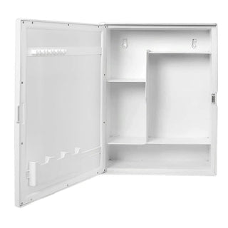 Plantex Heavy-Duty ABS Plastic Multi-Purpose Bathroom Cabinet with Mirror Door/Bathroom Accessories (White)