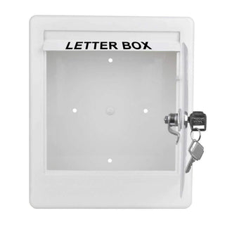 Plantex Virgin Plastic Wall Mount A4 Letter Box - Mail Box/Outdoor Mailboxes Home Decoration with Key Lock (White)