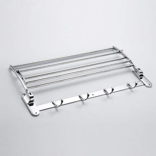 Plantex Gold Stainless Steel Folding Towel Rack for Bathroom/Towel Stand(24 Inch-Chrome Finish)