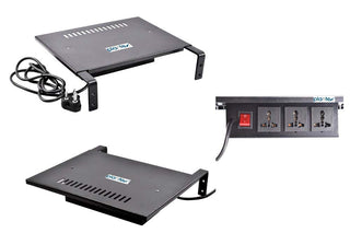 Plantex Set top Box with Power Socket/DTH Stand Wall Mount Stand with Inbuilt Power Supply Sockets-Extension Box - Black