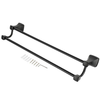 Plantex Space Aluminum Towel Rod/Towel Hanger for Bathroom/Towel Rod/Stand/Towel Bar/Bathroom Accessories(24 Inch-Black)