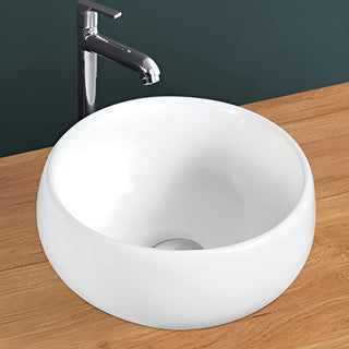 Plantex Platinum Ceramic Tabletop Round Wash Basin/Countertop Bathroom Sink (White Glossy, 11.5 x 11.5 x 6 Inch)