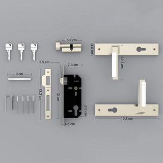 Plantex Premium Door Lock with 3 Years of Warranty/Main Door Lock for Home/Mortise Lock for Door - Main Door Lock Set (8001- Chrome & Matt)