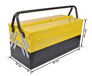 Plantex High Grade Metal Tool Box for Tools/Tool Kit Box for Home and Garage/Tool Box Without Tools-5 Compartment(Yellow & Black)