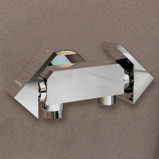 Plantex Pure Brass PRI-307 2 Way Bib Cock/ 2 in 1 Tap/Angular tap for Bathroom with Brass Wall Flange & Teflon Tape (Mirror-Chrome Finish)