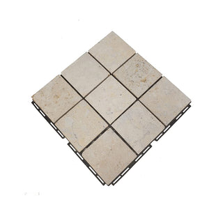 Plantex Ivory Stone Interlocking Deck Tiles for Garden/Terrace/Patio/Outdoor and Indoor Flooring - Waterproof Flooring Tiles - Pack of 1 (12x12 Inch - Stone)