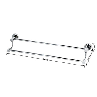 Plantex Stainless Steel Towel Rod/Towel Rack for Bathroom/Towel Bar/Hanger/Stand/Bathroom Accessories (24 Inch - Chrome Finish) - Pack of 2