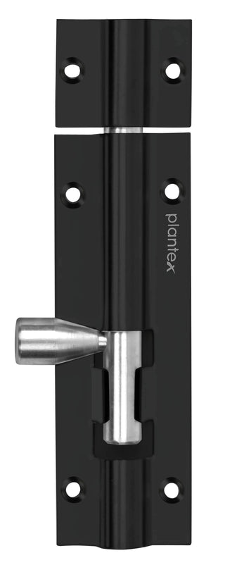 Plantex Stainless steel 4 inch Tower Bolt/Tower Bolt for Home,Offices Doors and Windows/Tower Bolt for Main Door/Door Latch/Kundi/Chitakini/Door Latch for Windows (Black Finish, Pack of 8)