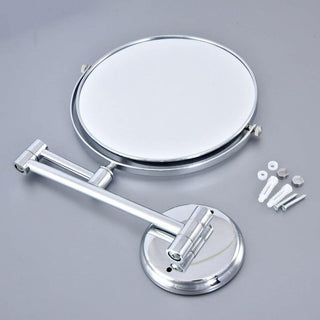 Plantex Brass Two-Sided 360° Swivel Shaving Mirror/Makeup Mirror/Vanity Mirror/Wall Mount Mirror/Magnifying Mirror(8 inches)