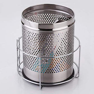 Plantex High Grade Stainless Steel Open-Top Bin Holder/Dust Bin Holder/Modular Kitchen Fixture (Dia 10 Inches-Sliver)