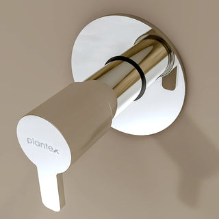 Plantex Pure Brass FLO-820 Flush Cock with Teflon Tape & Adjustable Brass Wall Flange - 25 mm (Mirror-Chrome Finish)