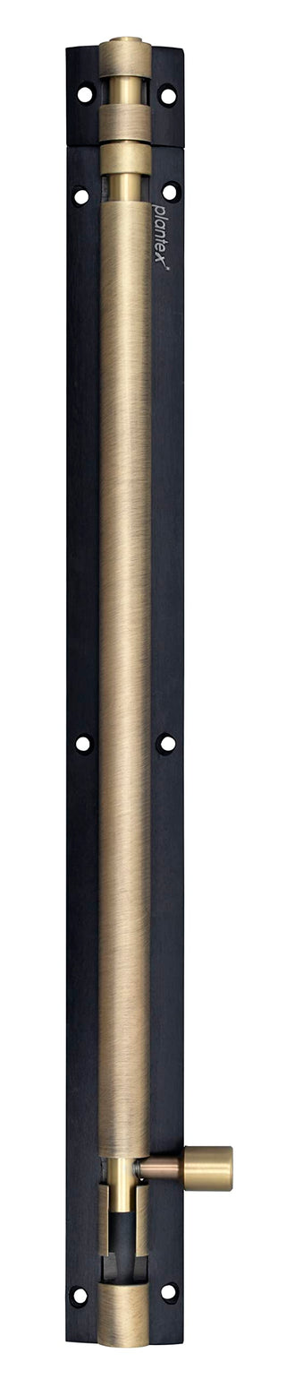 Plantex Heavy Duty 12-inch Joint-Less Tower Bolt for Wooden and PVC Doors for Home Main Door/Bathroom/Windows/Wardrobe - Pack of 6 (703, Brass Antique and Black)