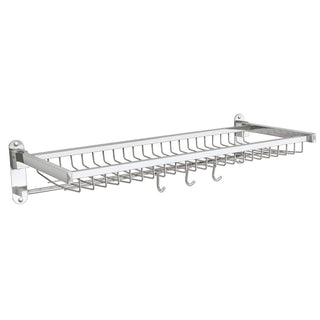 Plantex Stainless Steel Basket Folding Towel Rack for Bathroom/Towel Stand/Hanger/Bathroom Accessories (24 Inch-Chrome)