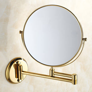 Plantex Brass and 304 Grade Stainless Steel Body Two-Sided 360° Swivel Mirror/Makeup Mirror/Vanity Mirror Wall Mounted, Brass Antique Finish (8 inches-10x)