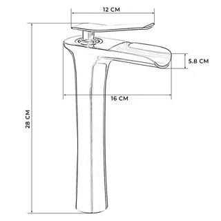 Plantex Designer Pure Brass High Neck Pillar Water Tap for Wash Basin/Single Handle Hot & Cold Basin Mixer (PVD-Choco)