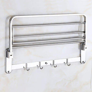 Plantex Bathroom Accessories-Stainless Steel 304 Grade Folding Towel Rack/Towel Hanger/Bathroom Organizer(24 Inch-Chrome)