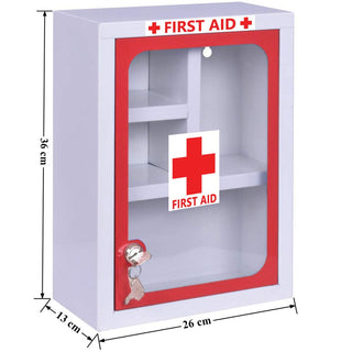 Plantex Metal Multi Compartments Rectangular Big Size Emergency First Aid Kit/Medical Kit Box-Wall Mountable (Red And White, 36 X 26 X 13 Cm/Xl)