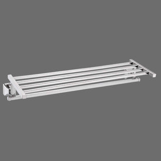 Plantex Stainless Steel 304 Grade Squaro Towel Rack for Bathroom/Towel Stand/Hanger/Bathroom Accessories (24 Inch-Chrome)