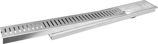 Plantex 304 Grade Stainless Steel Long Shower Drain/Floor Trap/Jali Removeble Grate/Lid for Bathroom and Kitchen (10 x 45 cm - Matt) (Capsule)