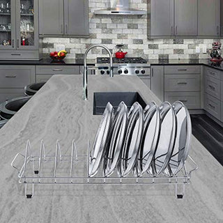 Plantex Stainless Steel Dish Rack/Thali Stand/Plate Fixer/Plate Stand/Tandem Box Accessories (Chrome)