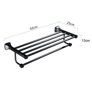 Plantex Space Aluminum Towel Rack for Bathroom/Towel Stand/Hanger/Bathroom Accessories(24 Inch-Black)