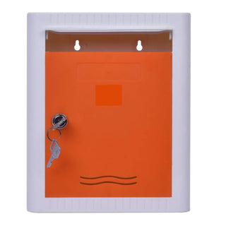 Plantex Virgin Plastic Wall Mount A4 Letter Box - Mail Box/Outdoor Mailboxes Home Decoration with Key Lock (Orange & White)