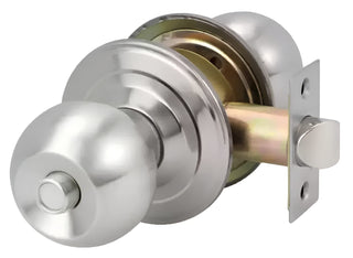 Plantex Bathroom Door Lock - Keyless Cylindrical Lock for Bathroom/Balcony/Tubular Door Knob/Handle (Matt)