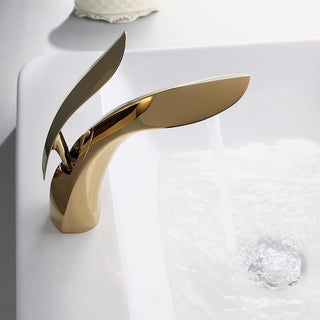 Plantex Designer Pure Brass Single Lever Hot & Cold Water Basin Mixer/Table Mounted Tap for Wash Basin- Gold Finish