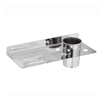 Plantex Platinum Stainless Steel Soap Dish with Tumbler Holder/Soap Holder/Bathroom Accessories - (Chrome)