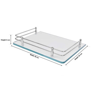 Plantex Glass Set Top Box Wall Shelf/Stand with Wall Brackets (12 X 9 Inch)