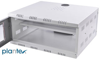 Plantex CCTV/Dvr/Nvr Cabinet Box/Dvr Wall Mount Rack with Lock/Network Rack/Server Rack with Power Socket - 3U+, Chrome