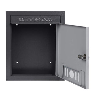 Plantex Wall Mount Letter Box - Suggestion Box/Mail Box/Post Box for Home gate with Secure Key Lock - (Dark Grey) A4 Size