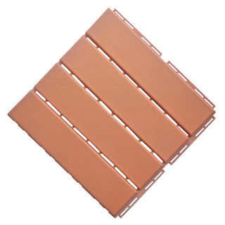 Plantex Tiles for Floor-Interlocking Heavy Plastic Tiles/Garden Tile/Quick Flooring Solution for Indoor/Outdoor Deck Tile-Pack of 6 (Brown)