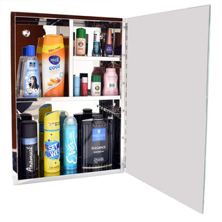 Plantex Bathroom Cabinet for Storage Stainless Steel 304 Grade/Bathroom Cabinet with Mirror/Bathroom Organiser with Mirror/Bathroom Shelf with Mirror/Bathroom Accessories (14x 20 Inch|Chrome)