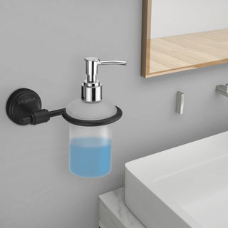 Plantex 304 Grade Stainless Steel Handwash Holder for Wash Basin Liquid Soap Dispenser/Bathroom Accessories - Niko (Black)