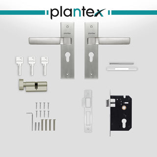 Plantex Heavy Duty Door Lock - Main Door Lock Set with 3 Keys/Mortise Door Lock for Home/Office/Hotel (8107 - Matt) - Pack of 10